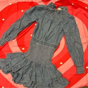 Michael Kors Jean Chambray Smocked Dress
